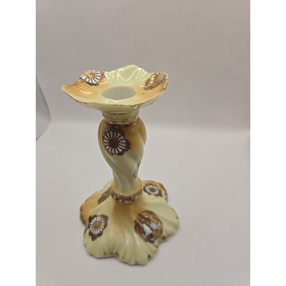Vintage Japanese‎ Hand Painted Candle Holder